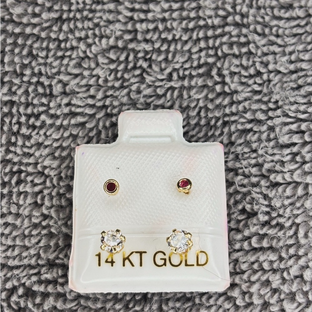 Planet Gold Red and Gold Earrings